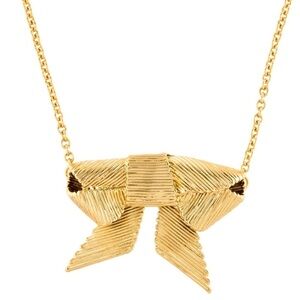 Kate Spade All Wrapped Up Gold Tone Bow Necklace​​​